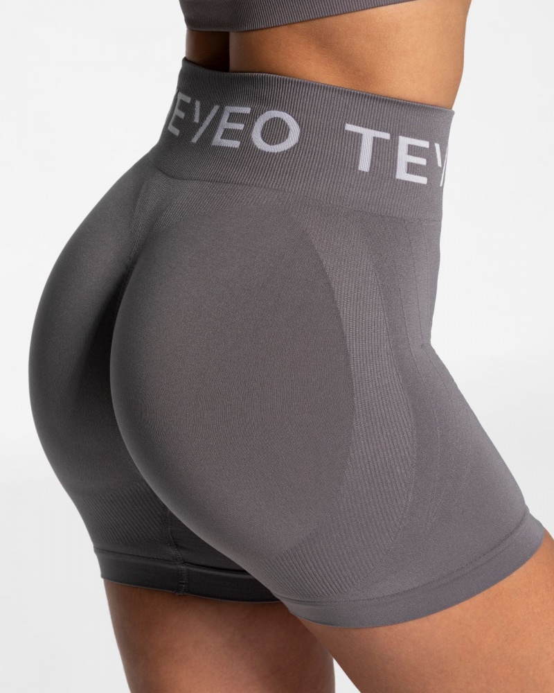 Short Teveo Signature Scrunch Femme Grise Foncé | 4569-MUCTL