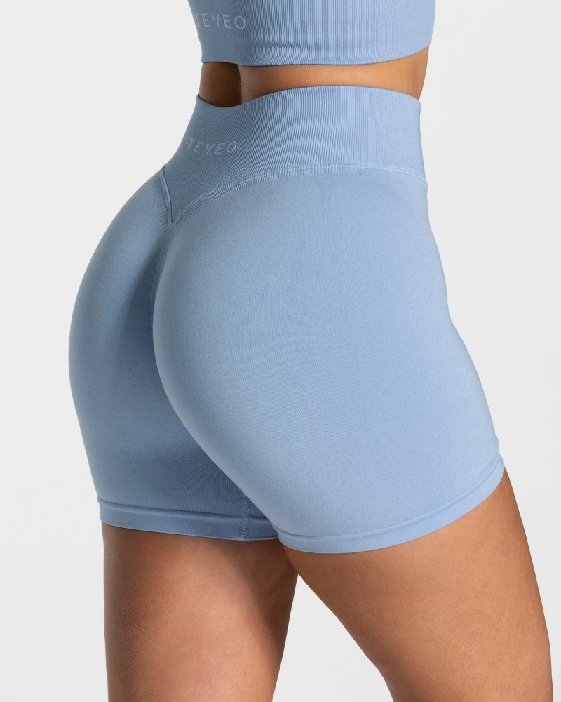 Short Teveo Statement Scrunch Femme Bleu | 9645-UVWFZ