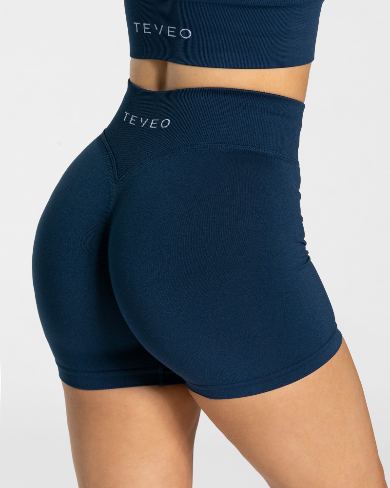 Short Teveo Statement Scrunch Femme Bleu Foncé | 2134-TQWAO