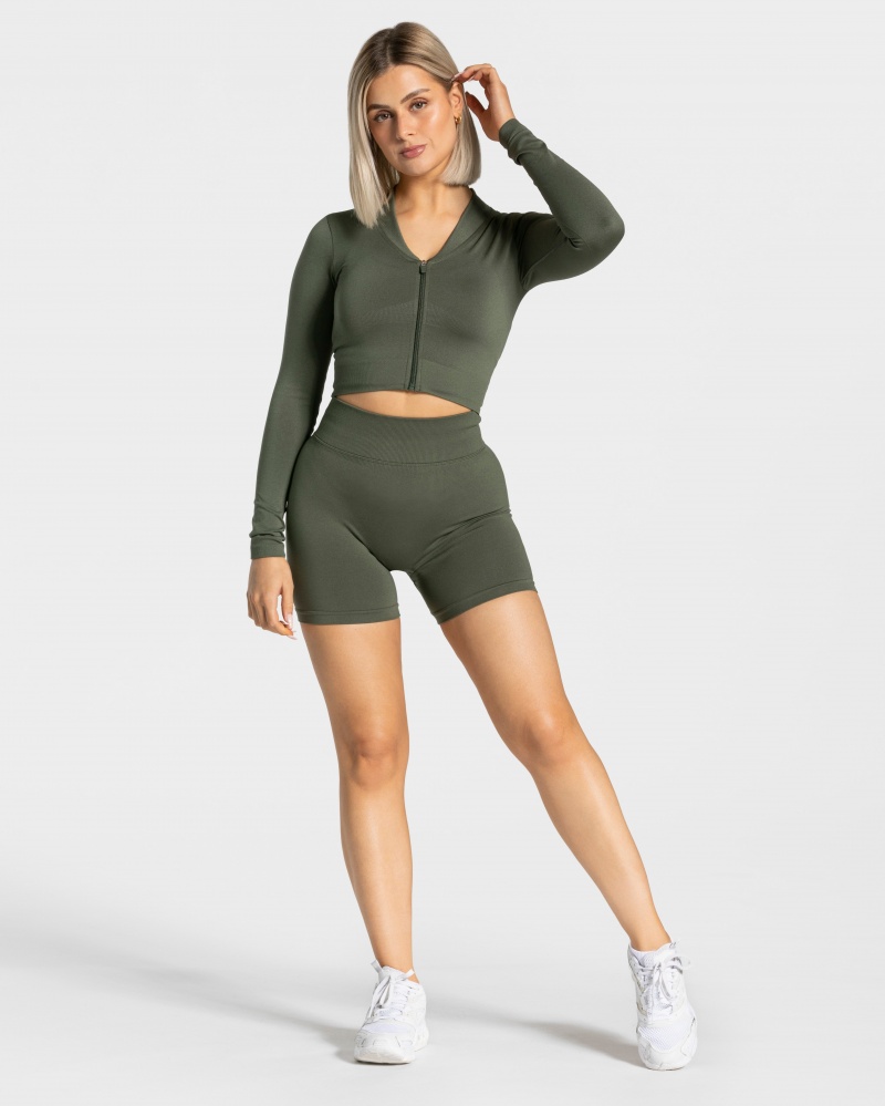 Short Teveo Statement Scrunch Femme Kaki | 0276-OJSWN