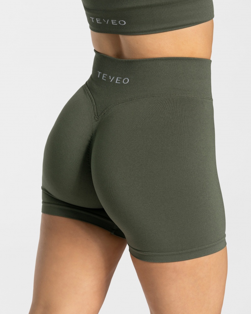 Short Teveo Statement Scrunch Femme Kaki | 0276-OJSWN