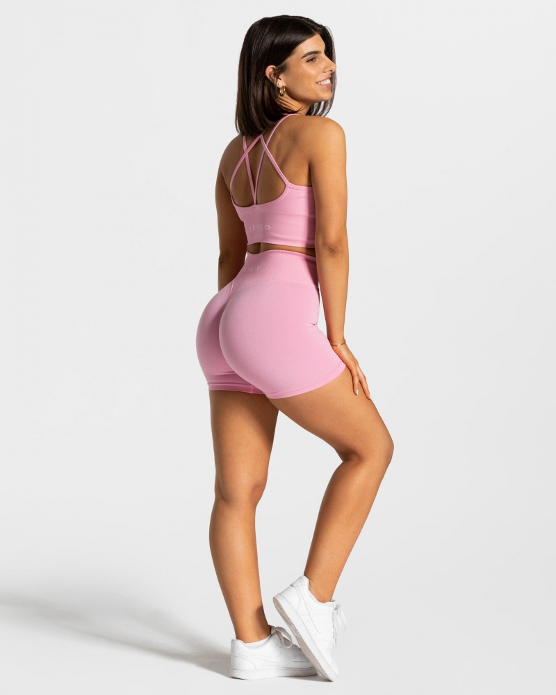 Short Teveo Statement Scrunch Femme Rose | 7451-LIOKM