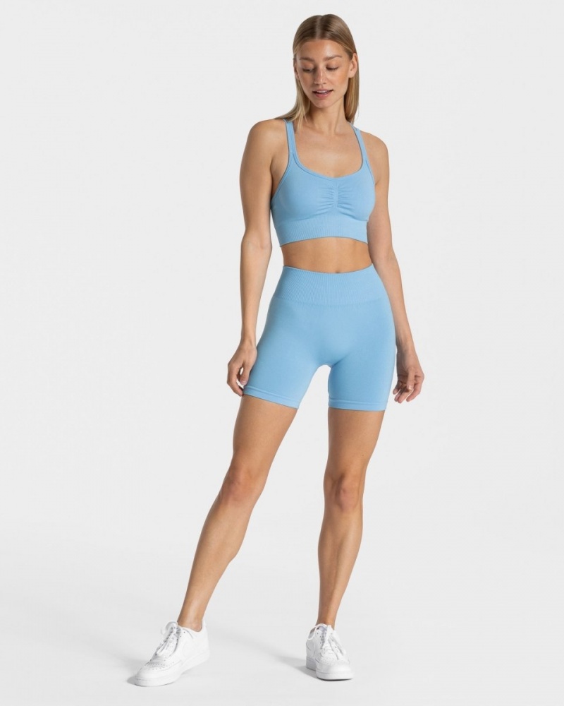 Short Teveo Timeless Scrunch Femme Bleu | 7859-FLNZY