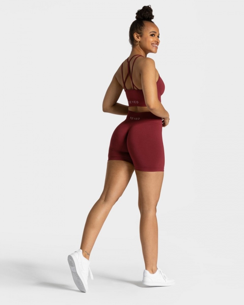 Short Teveo Timeless Scrunch Femme Bordeaux Rouge | 8137-APZYF