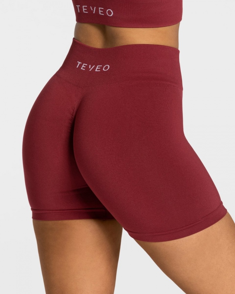 Short Teveo Timeless Scrunch Femme Bordeaux Rouge | 8137-APZYF