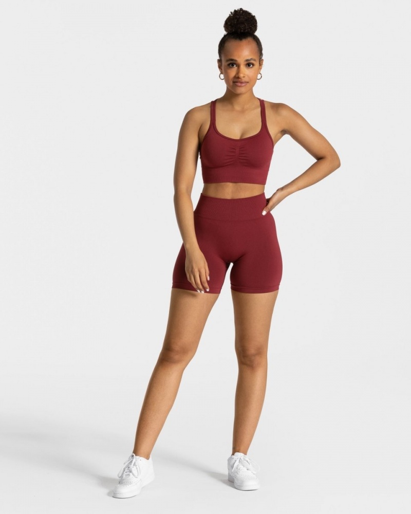 Short Teveo Timeless Scrunch Femme Bordeaux Rouge | 8137-APZYF