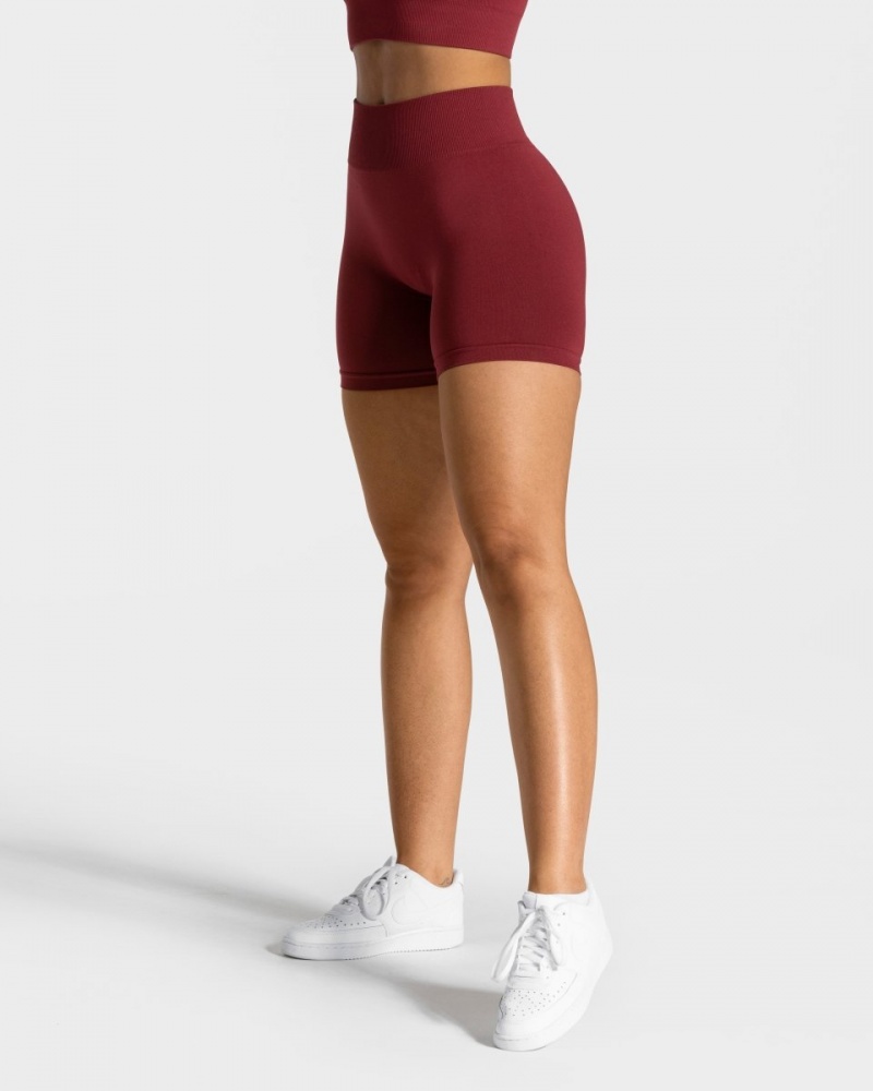 Short Teveo Timeless Scrunch Femme Bordeaux Rouge | 8137-APZYF