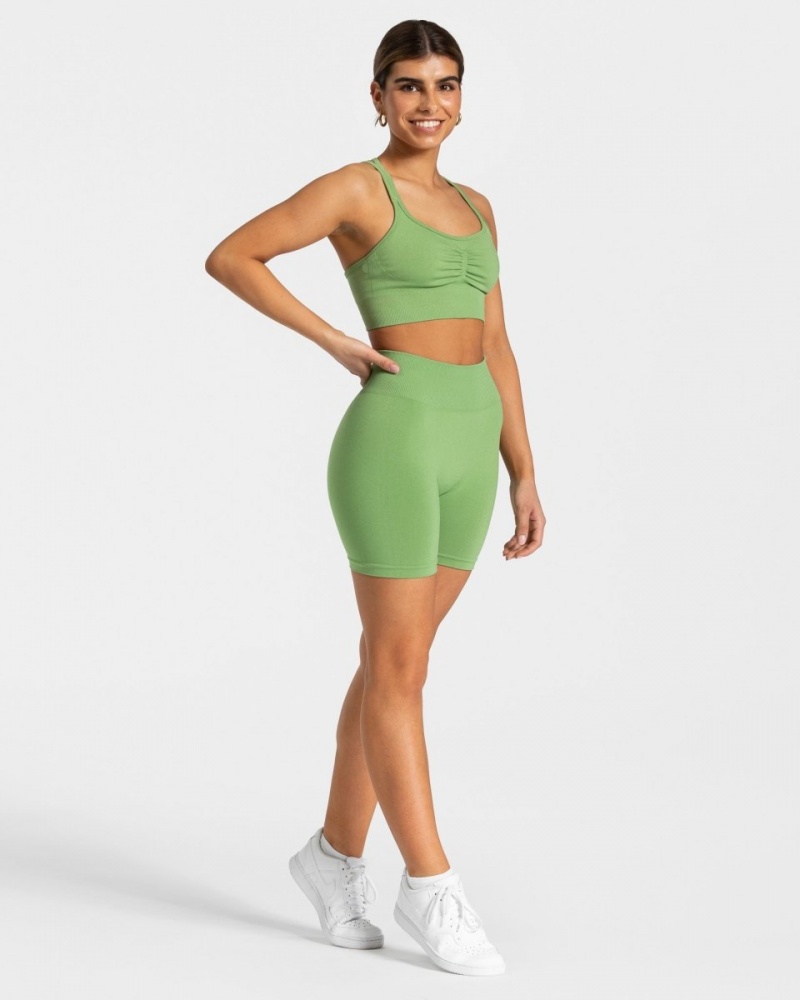 Short Teveo Timeless Scrunch Femme Vert Olive | 7860-FRIXP