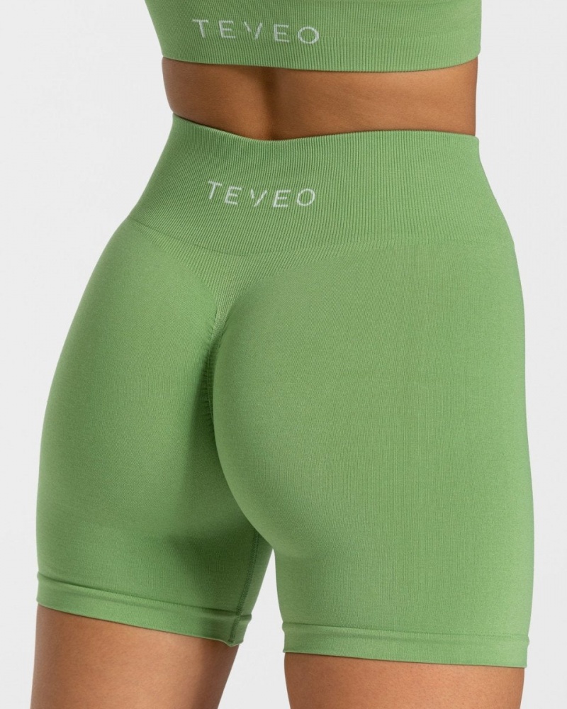 Short Teveo Timeless Scrunch Femme Vert Olive | 7860-FRIXP