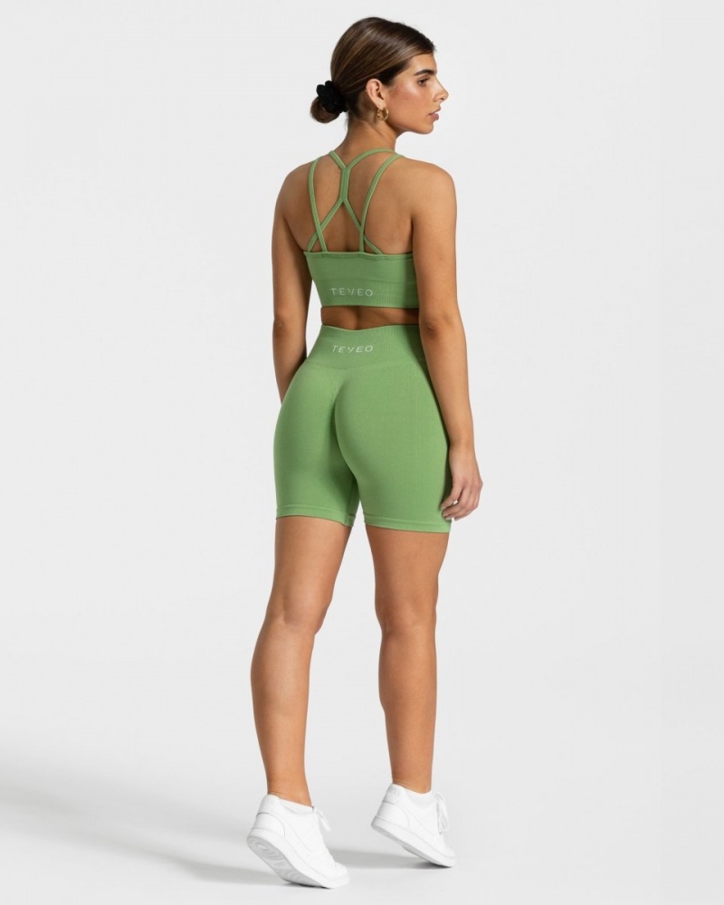 Short Teveo Timeless Scrunch Femme Vert Olive | 7860-FRIXP