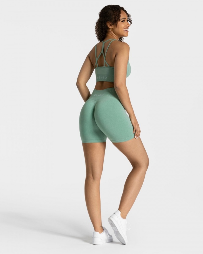 Short Teveo Timeless Scrunch Femme Vert Olive | 6139-ZADSC