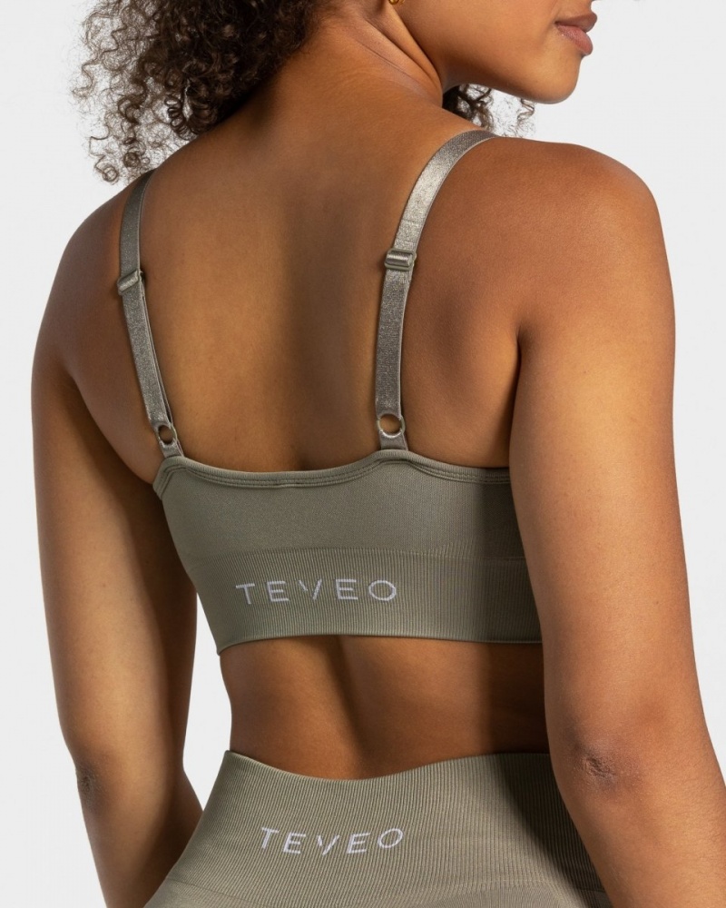 Soutien Gorge Teveo Charming Scrunch Femme Kaki | 8127-CDVPG