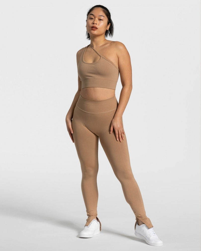 Soutien Gorge Teveo Sassy One Shoulder Femme Beige | 0458-SGXVJ