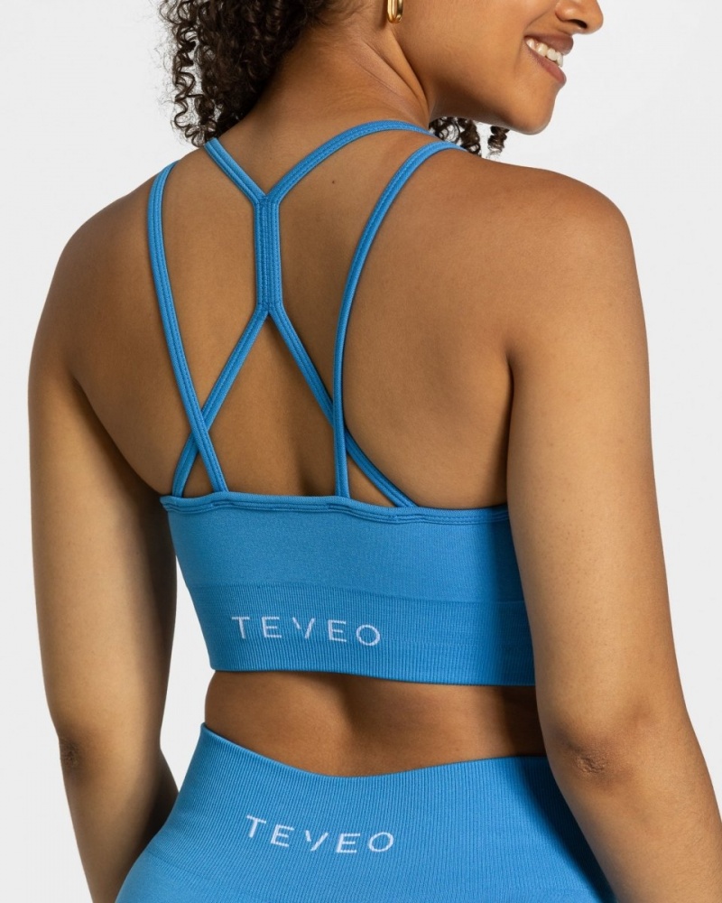 Soutien Gorge Teveo Timeless Scrunch Femme Bleu | 9560-ULFKR