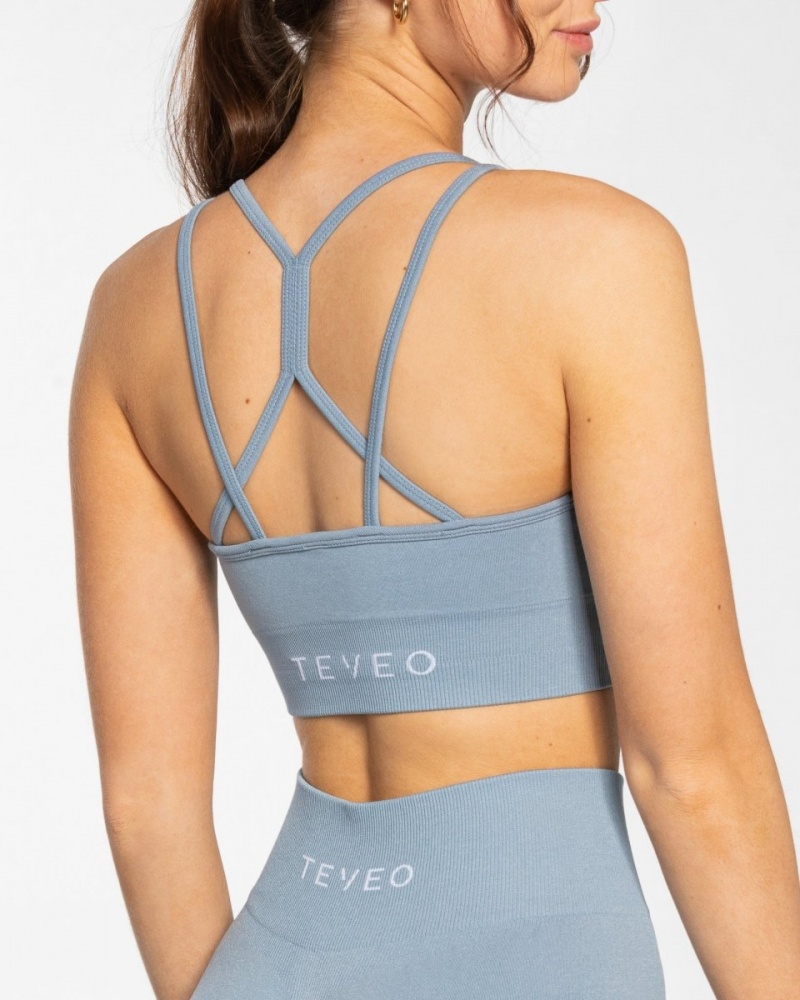 Soutien Gorge Teveo Timeless Scrunch Femme Grise Bleu | 2154-OPTIB