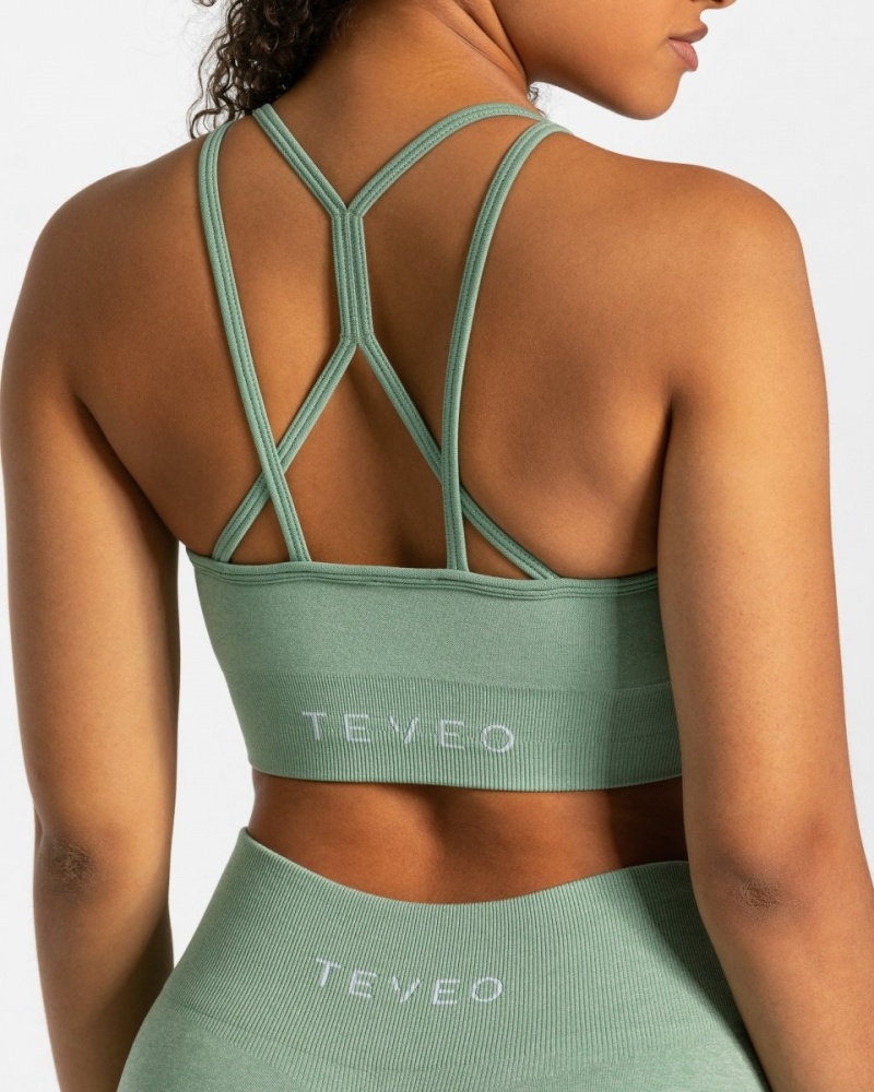 Soutien Gorge Teveo Timeless Scrunch Femme Vert Olive | 4502-NMATR