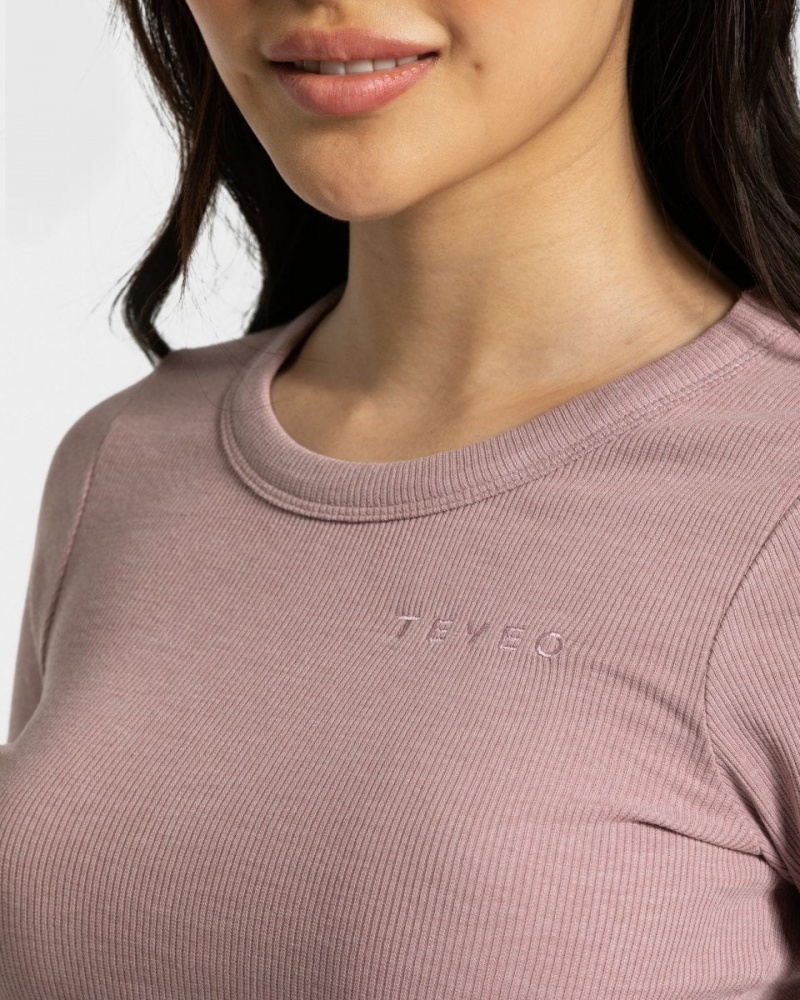 T Shirts Teveo Lounge Femme Rose | 0485-MLAEX