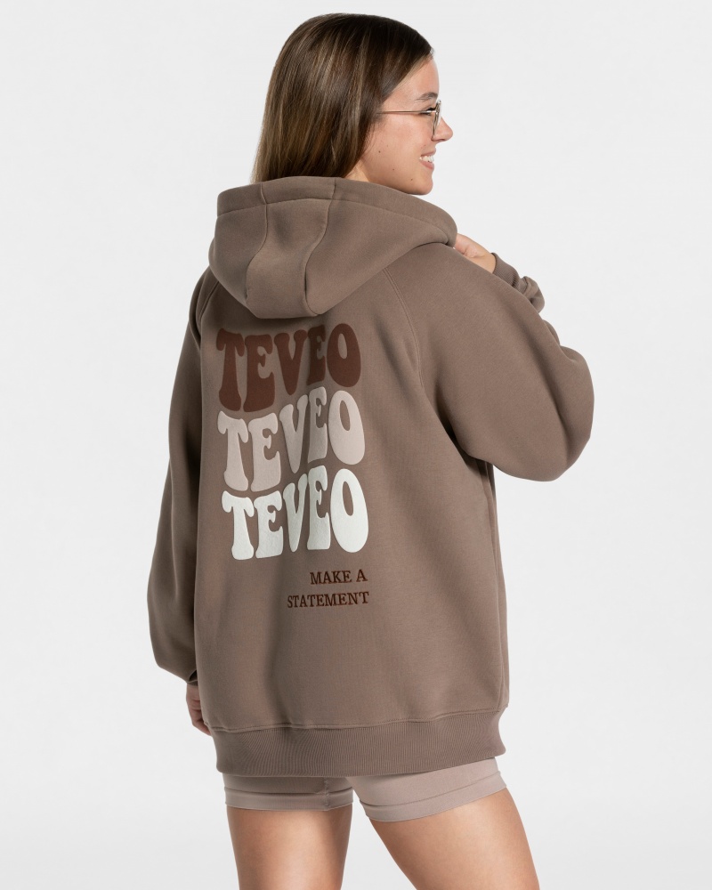 Vestes Teveo Candy Oversized Femme Beige | 9248-HUWFY