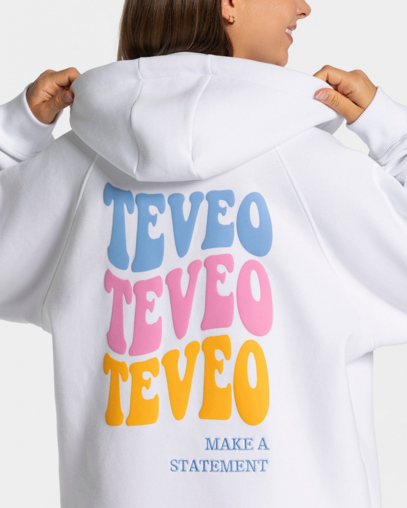 Vestes Teveo Candy Oversized Femme Blanche | 3520-CMOST