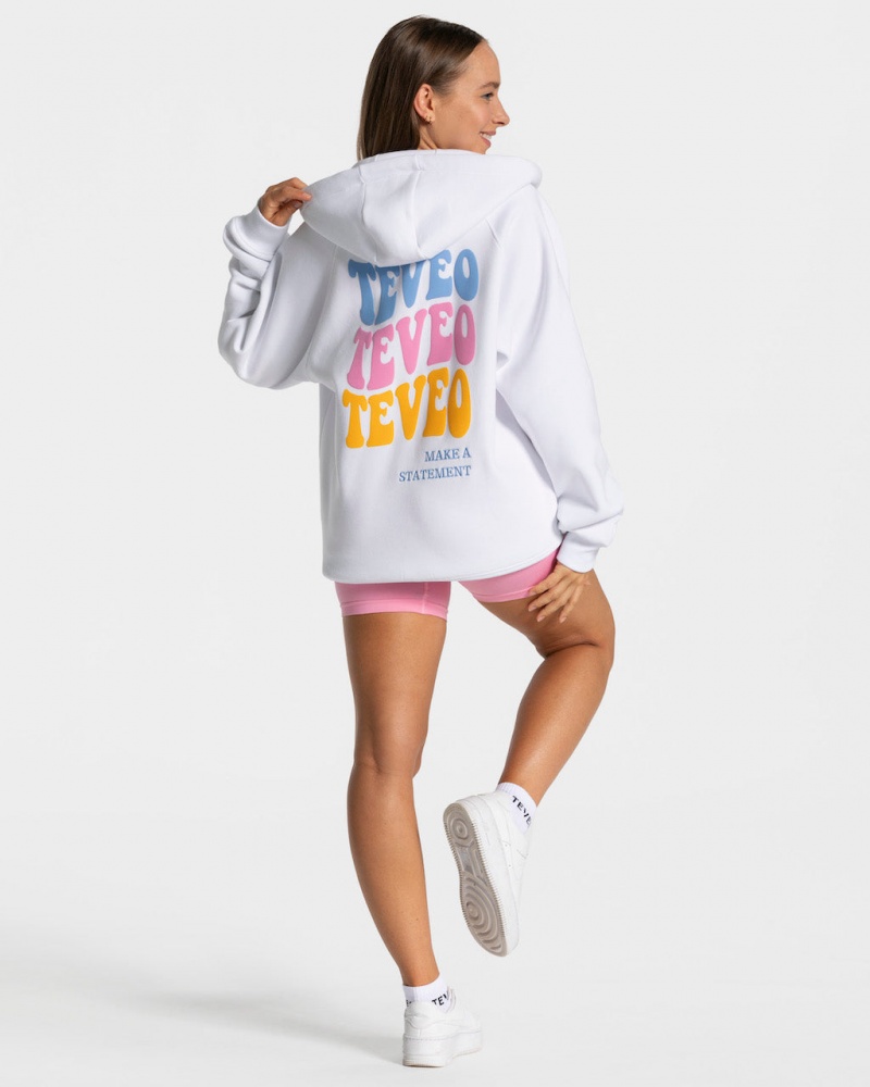 Vestes Teveo Candy Oversized Femme Blanche | 3520-CMOST