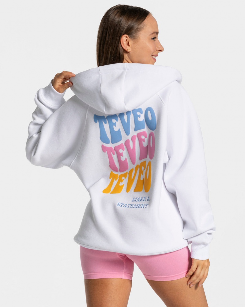 Vestes Teveo Candy Oversized Femme Blanche | 3520-CMOST