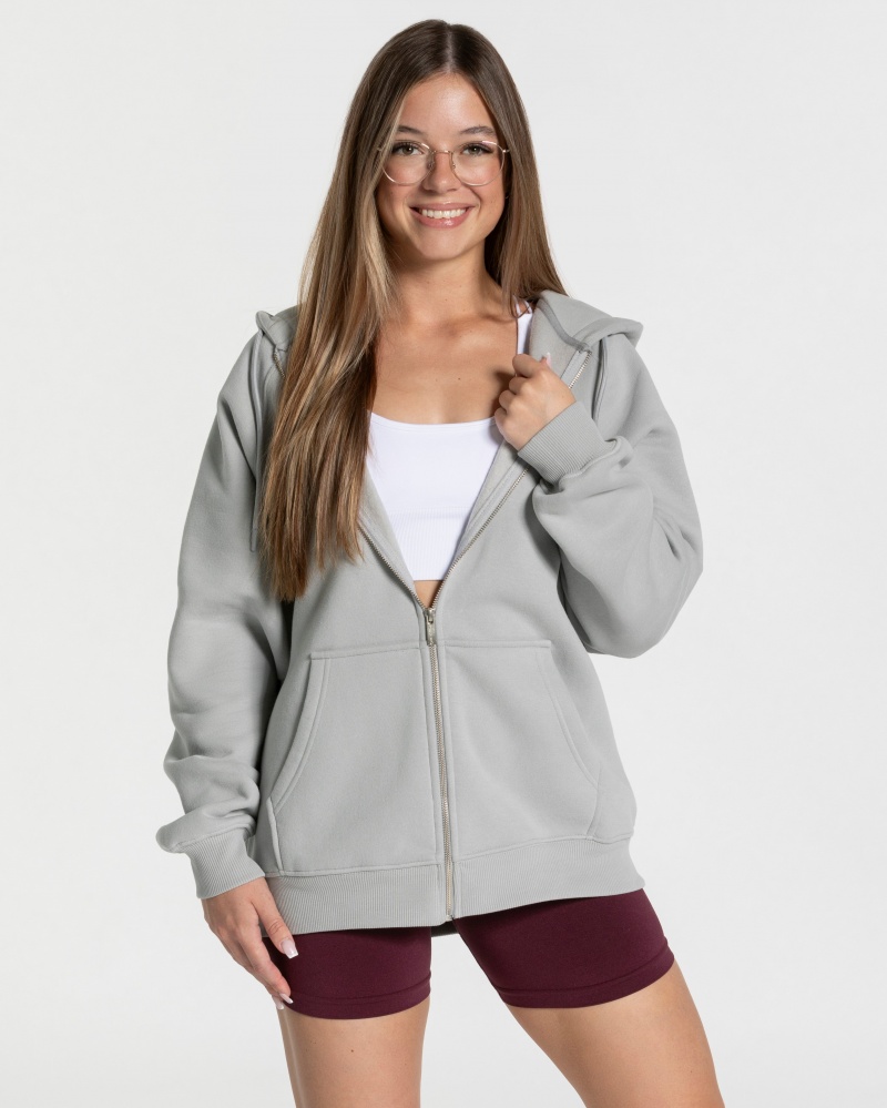 Vestes Teveo Candy Oversized Femme Grise Clair | 6394-CINKM