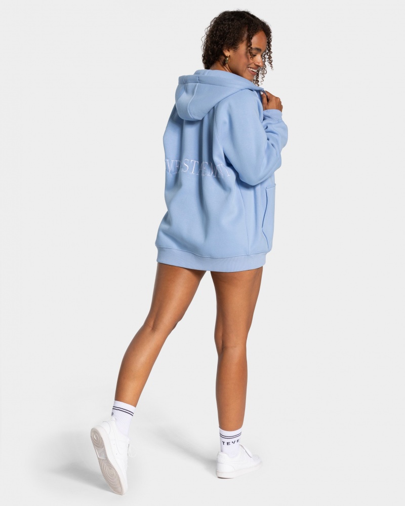 Vestes Teveo Statement Oversized Femme Bleu | 8124-MYIUR