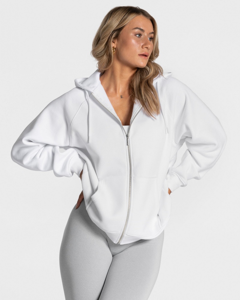 Vestes Teveo Statement Oversized Femme Blanche | 7326-NUDVR