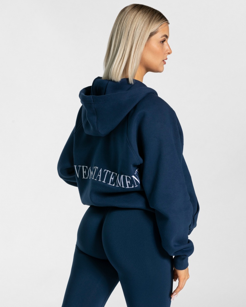 Vestes Teveo Statement Oversized Femme Bleu Foncé | 2839-UZBRS