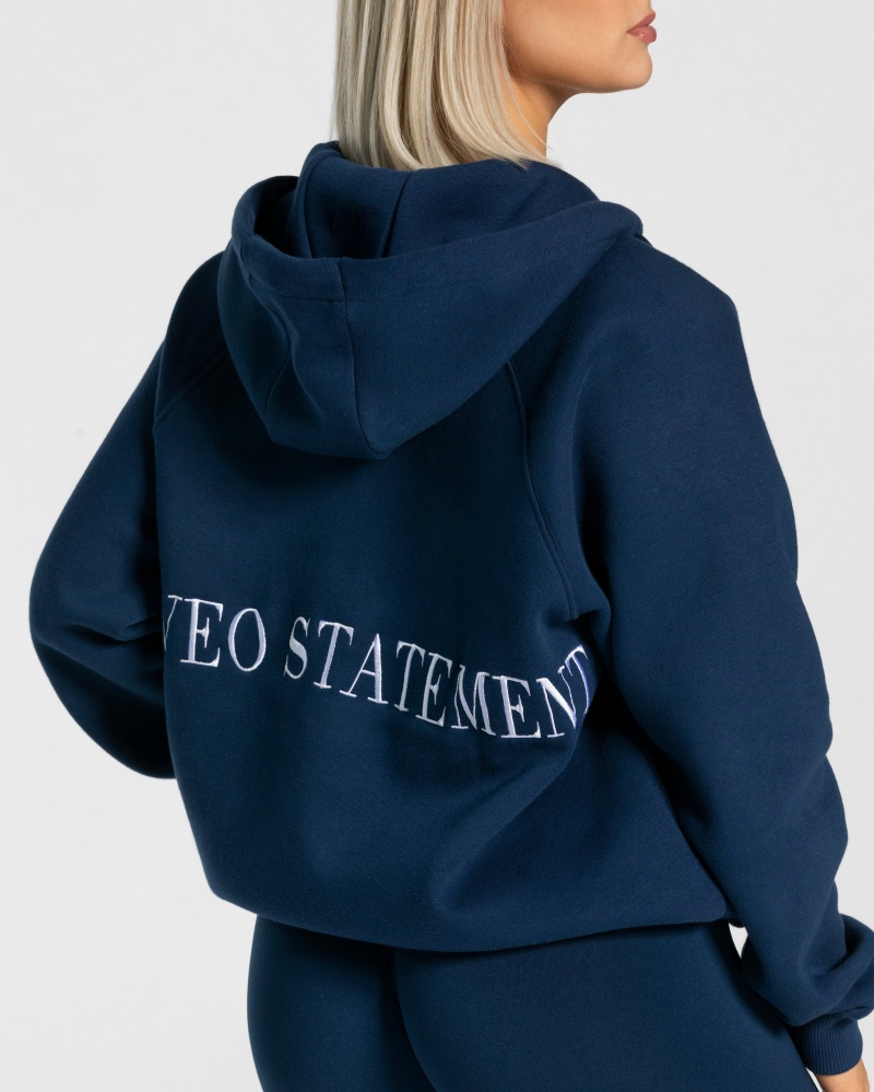 Vestes Teveo Statement Oversized Femme Bleu Foncé | 2839-UZBRS