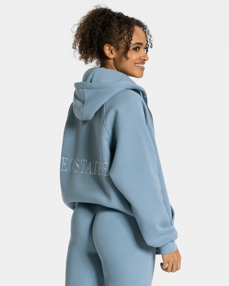 Vestes Teveo Statement Oversized Femme Grise Bleu | 1730-BTWJN