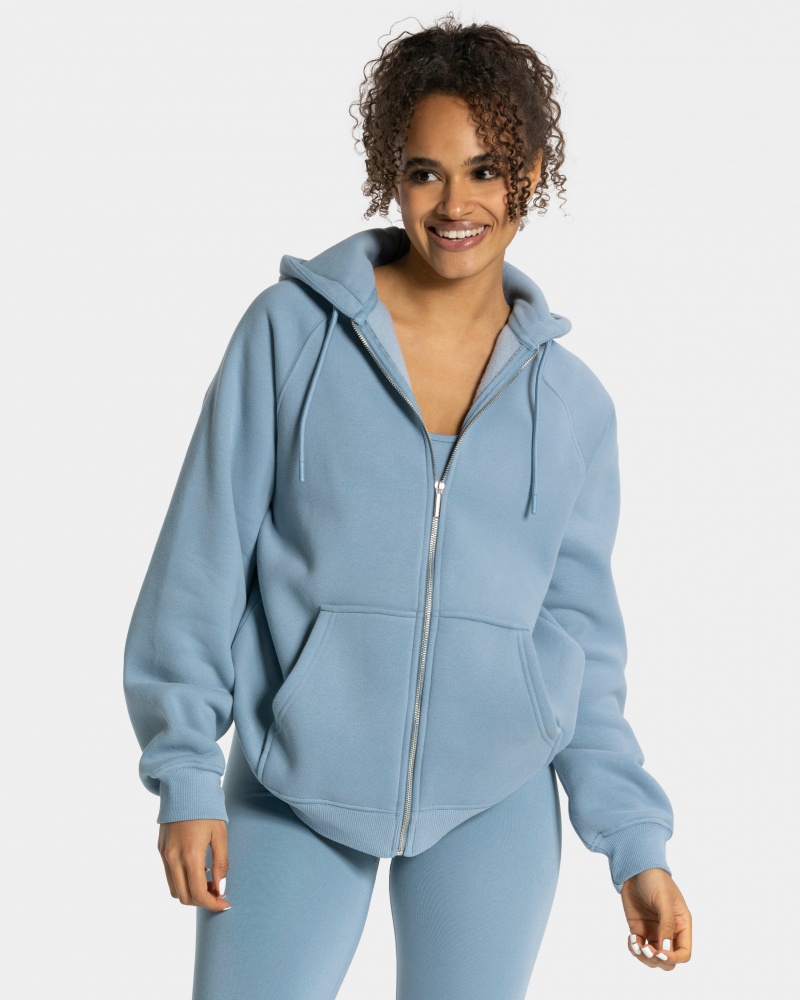 Vestes Teveo Statement Oversized Femme Grise Bleu | 1730-BTWJN