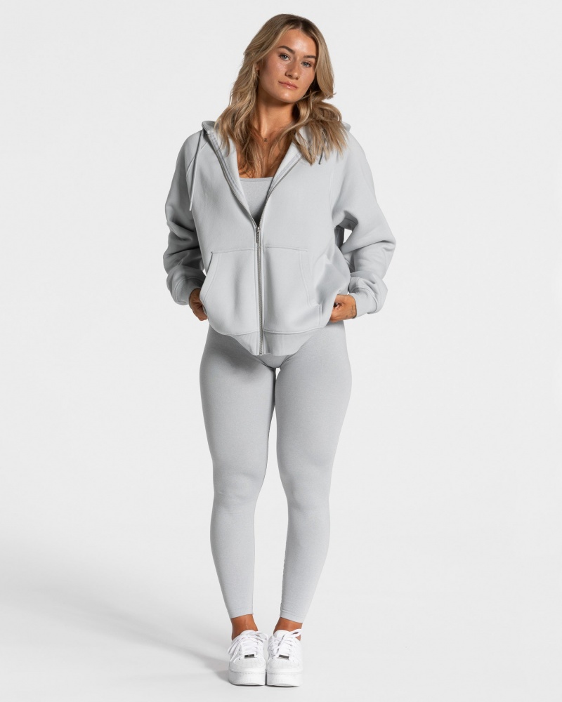 Vestes Teveo Statement Oversized Femme Grise Clair | 6493-LOHVE