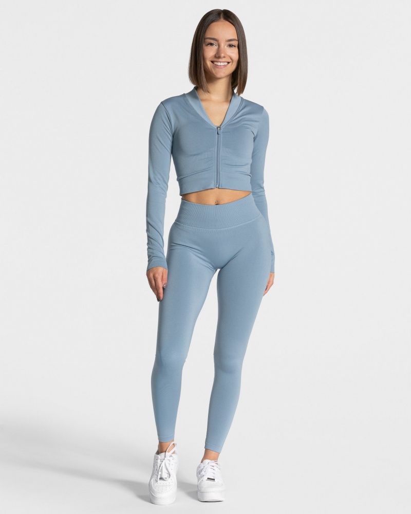 Vestes Teveo Statement Zip Femme Grise Bleu | 8604-WAEOY